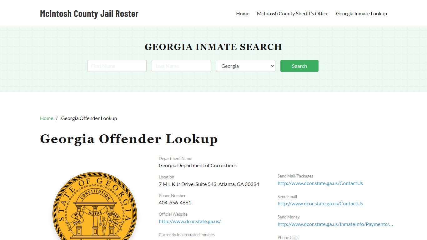 Georgia Inmate Search, Jail Rosters - McIntosh County Jail