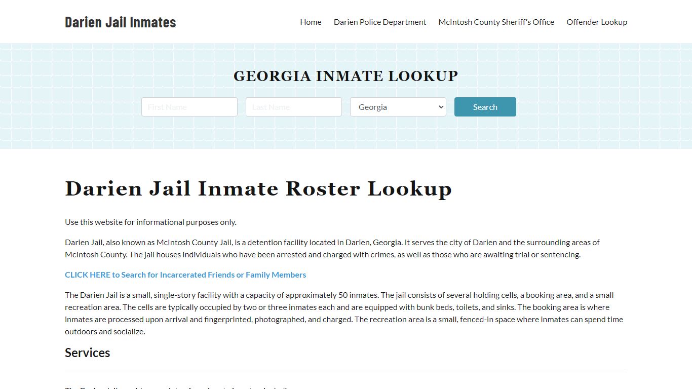 Darien Jail Inmate Roster, McIntosh County, GA, Offender Search