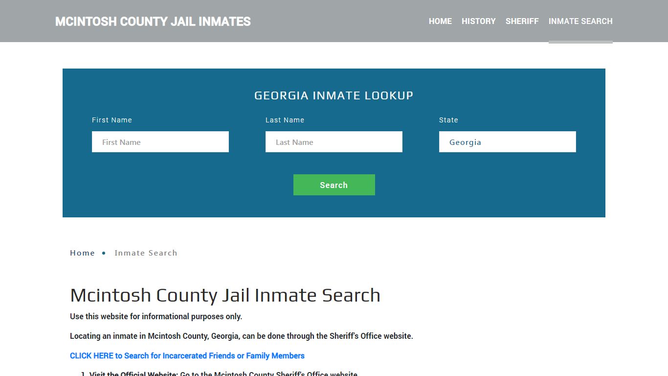 Mcintosh County, GA Detainee Lookup